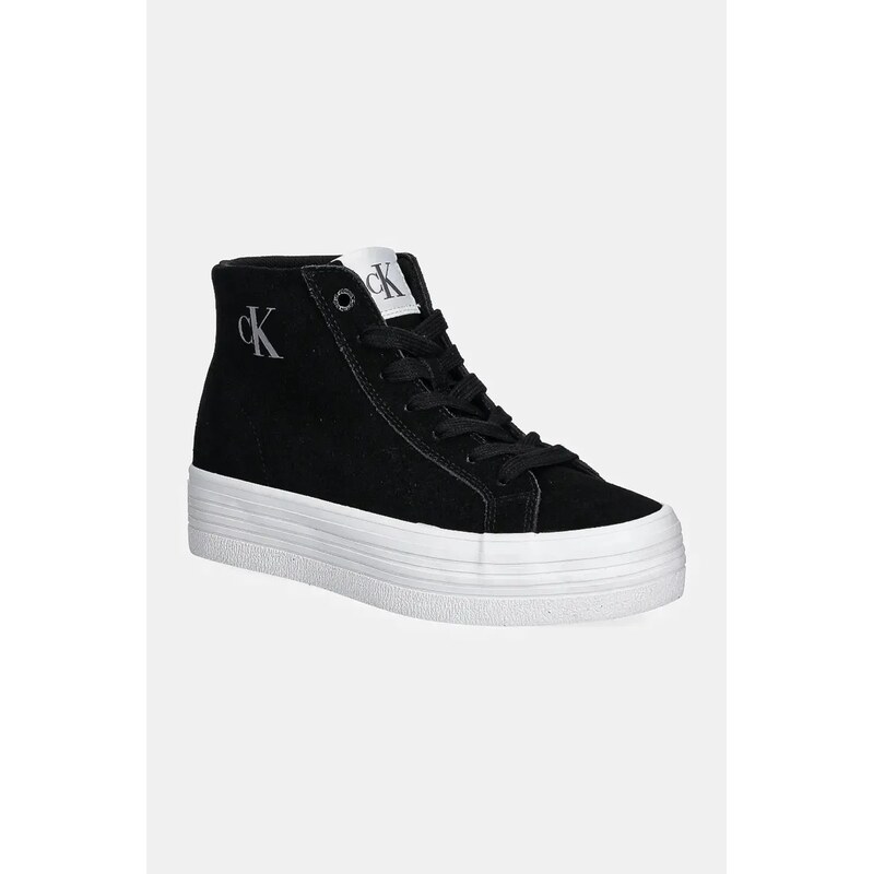 Semišové tenisky Calvin Klein Jeans VULC FLATFORM LACEUP MID MG S 58392856