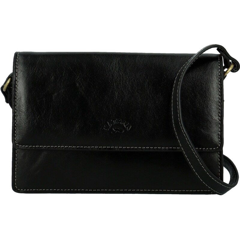 Dámska kožená crossbody kabelka čierna - Katana Saire čierna 66082775