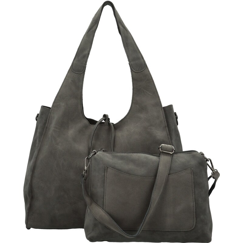 Dámsky set kabeliek tmavo šedý - Paolo bags Sherika šedá 66082803