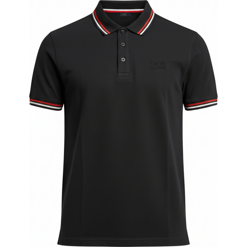 CAVALLI CLASS Louis Black polo tričko 66062861