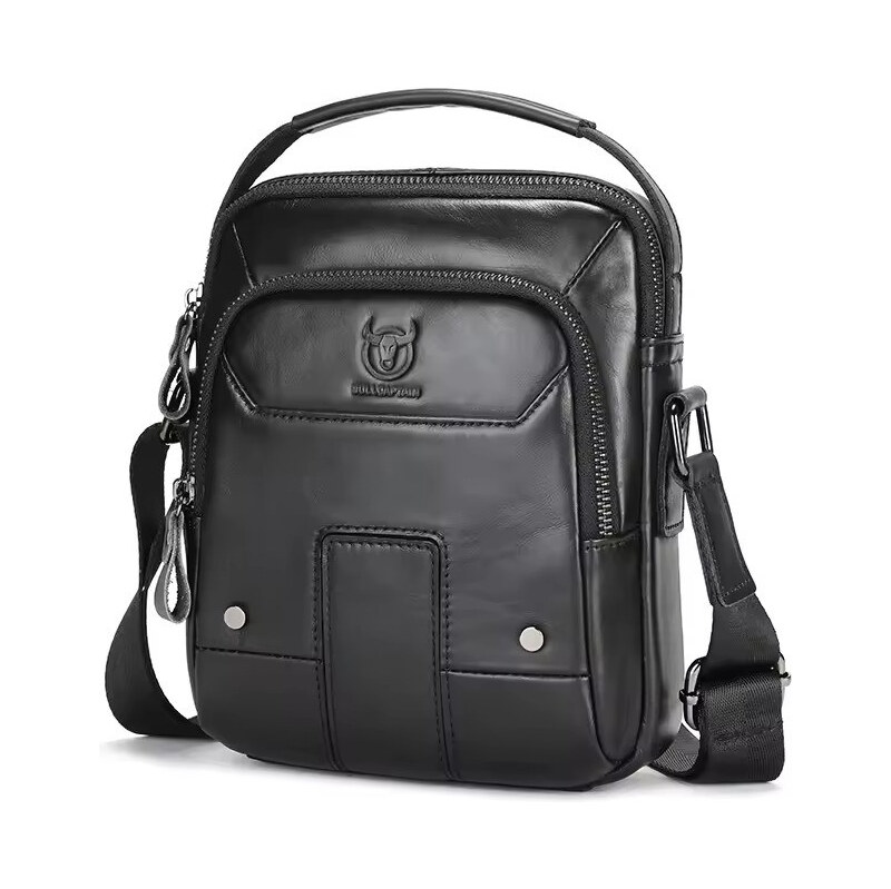 Bullcaptain kožená taška cez rameno Menard Čierna 66062518