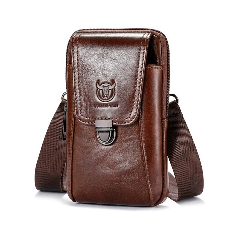 Bullcaptain kožená taška aj ľadvinka Sparre Hnedá 66062529