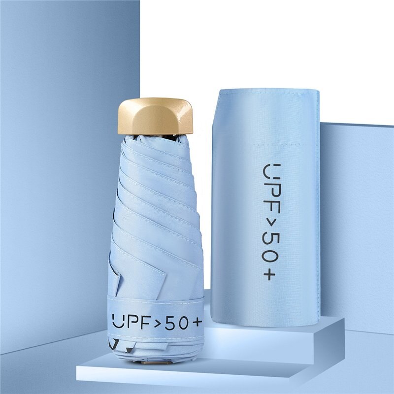 Shimia Skladací cestovný mini dáždnik UPF 50 Svetlé modrý 66062543