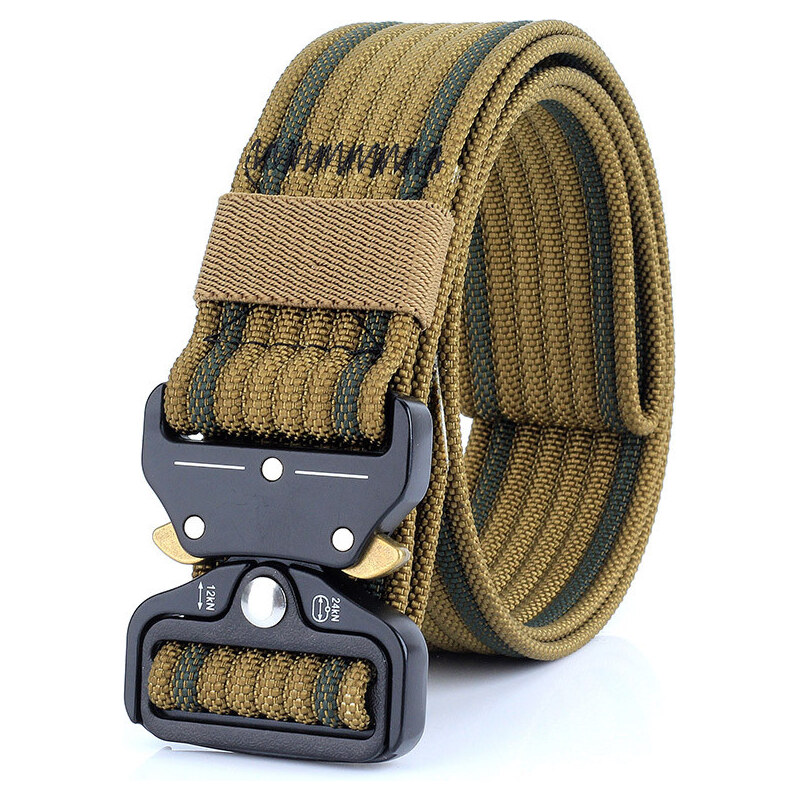 Twins Pánsky plátený opasok Military opasok Molitor Hnedý 66062614