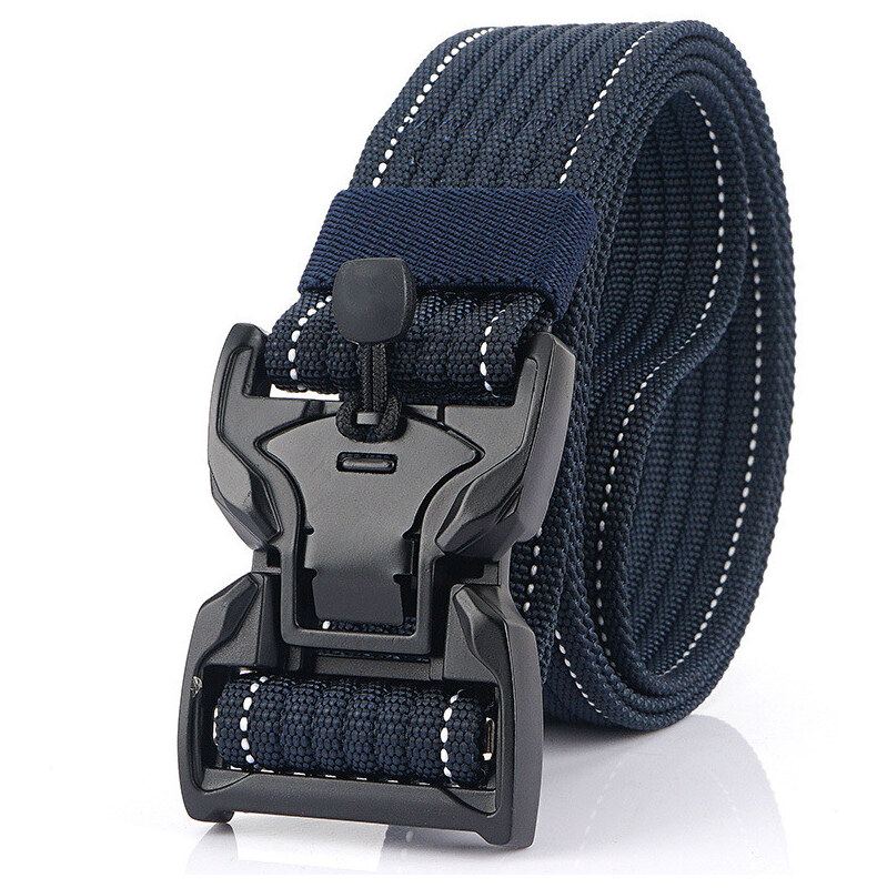 Twins Plátený opasok Military s kovovou prackou Dumas Modrý 66062615