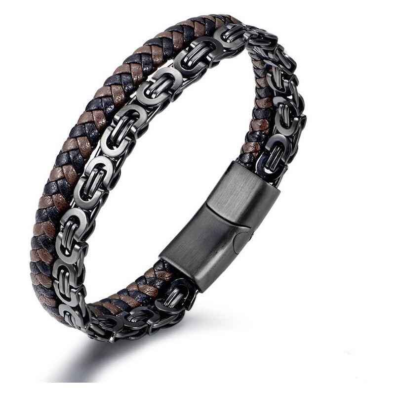 Lodestar Kožený náramok z pravej kože a nerezovej ocele Collin 66062640