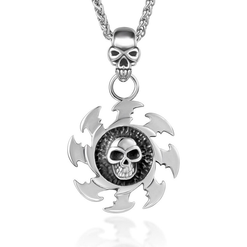 Impress Jewelry Oceľový prívesok Skull Blade – Lebka v kole skazy 66062653