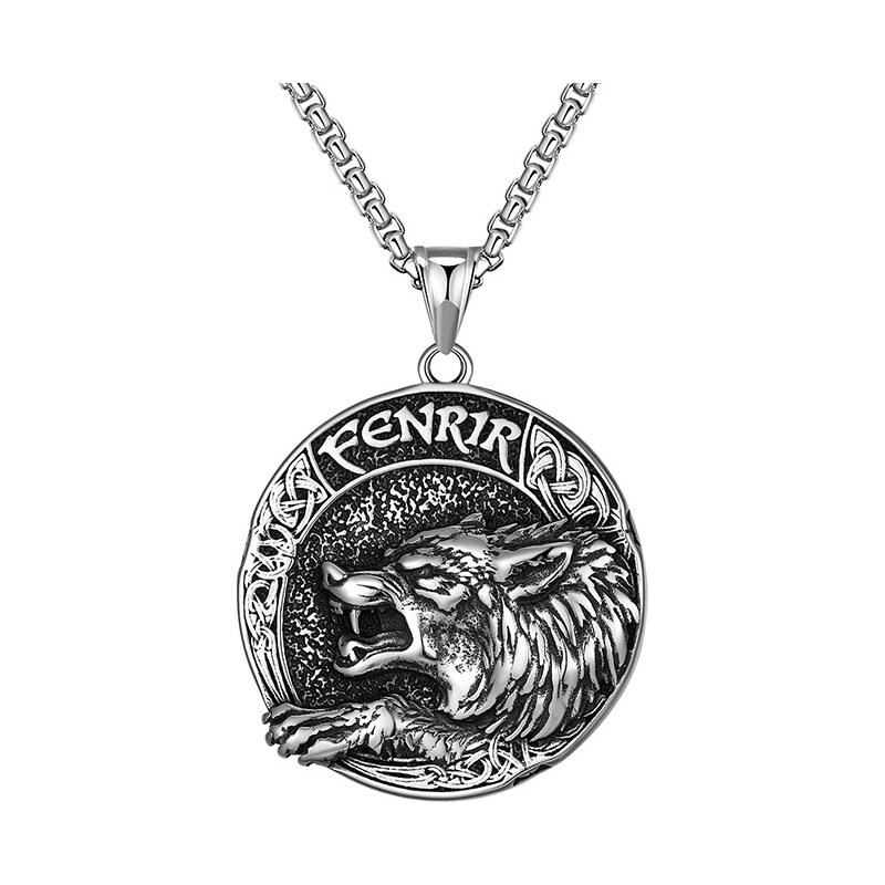 Impress Jewelry Obojstranný oceľový prívesok Fenrir & Vegvísir 66062655