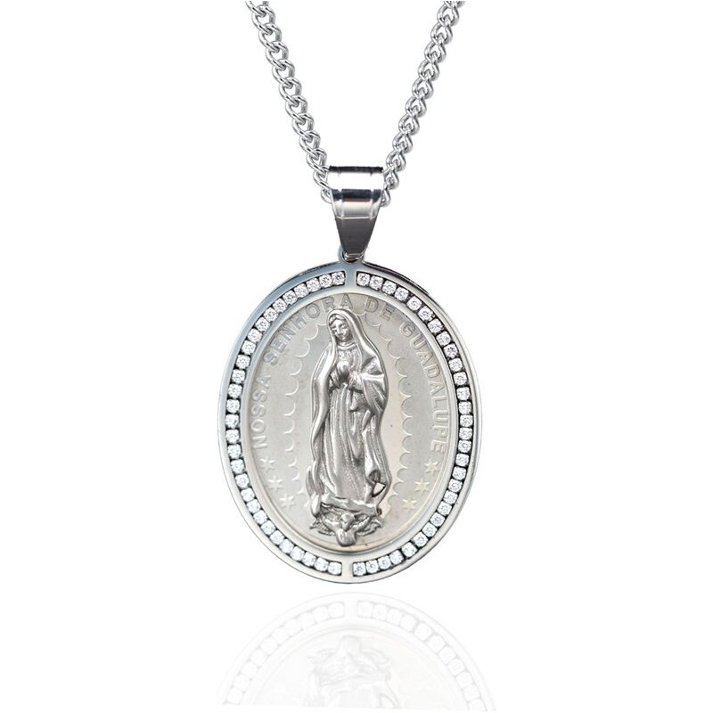 Impress Jewelry Prívesok z chirurgickej ocele Panna Maria s kryštálmi 66062664