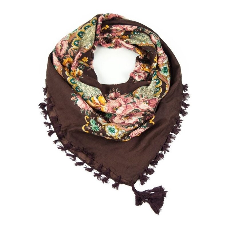ArtOfPolo Ľudový Folk šál 100cm Hnedá 66062680