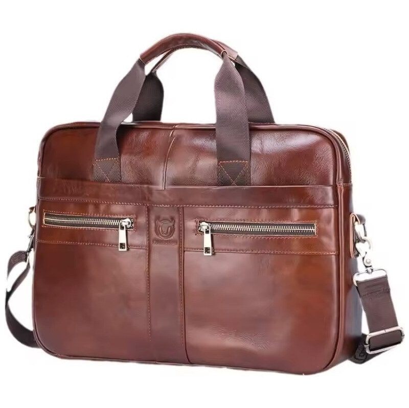 Bullcaptain pánska kožená taška Faolán Hnedá s odleskami 11L 66062685