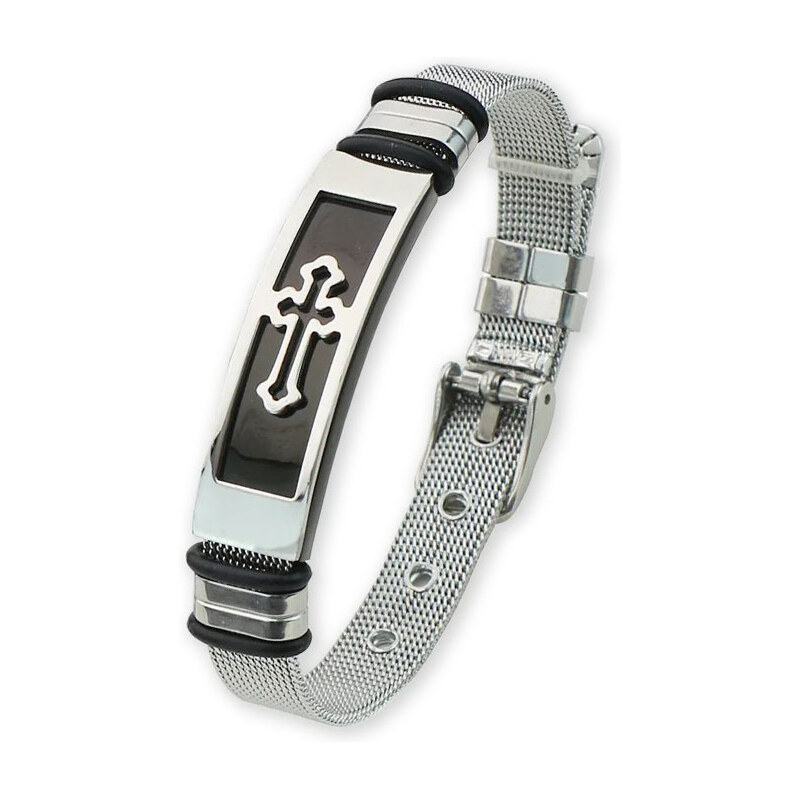 Impress Jewelry Náramok z chirurgickej ocele Kruis Čierny 66062693