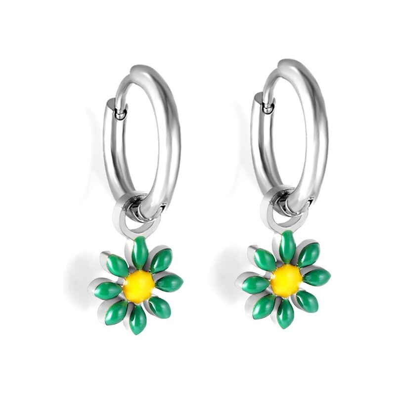 Impress Jewelry Oceľové náušnice s kvietkom Mini Flora Strieborno 66062704