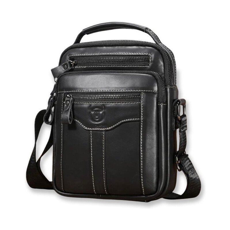 Bullcaptain pánska kožená taška Pazar Čierna 4L 66062709