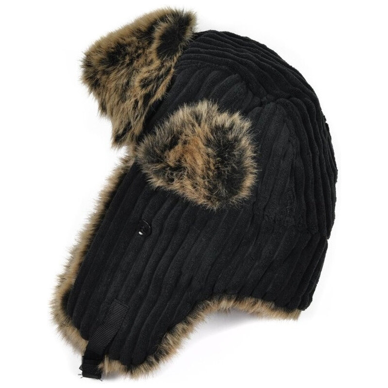 ArtOfPolo ušianka čiapka menčestrová Čierna 66062755