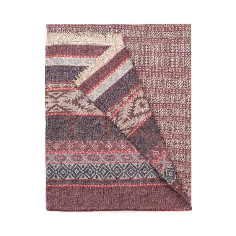 Artofpolo Elegantný šál Oriental winter Bordový 66062773