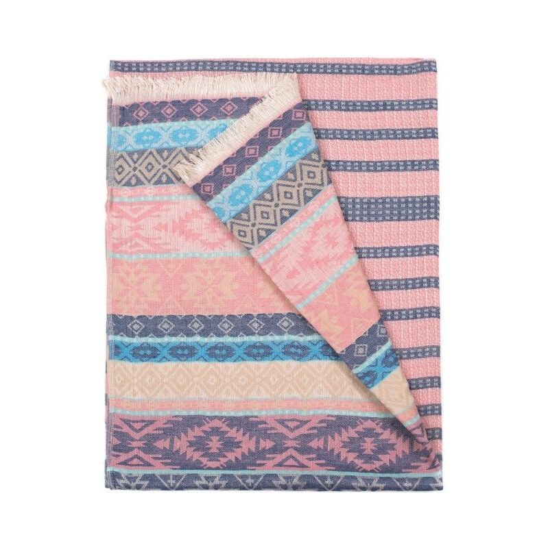 Artofpolo Elegantný šál Oriental winter Ružový 66062772