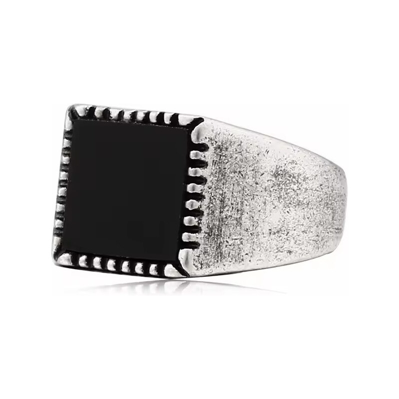 Impress Jewelry Prsteň z chirurgickej ocele Black Mirror 66062775