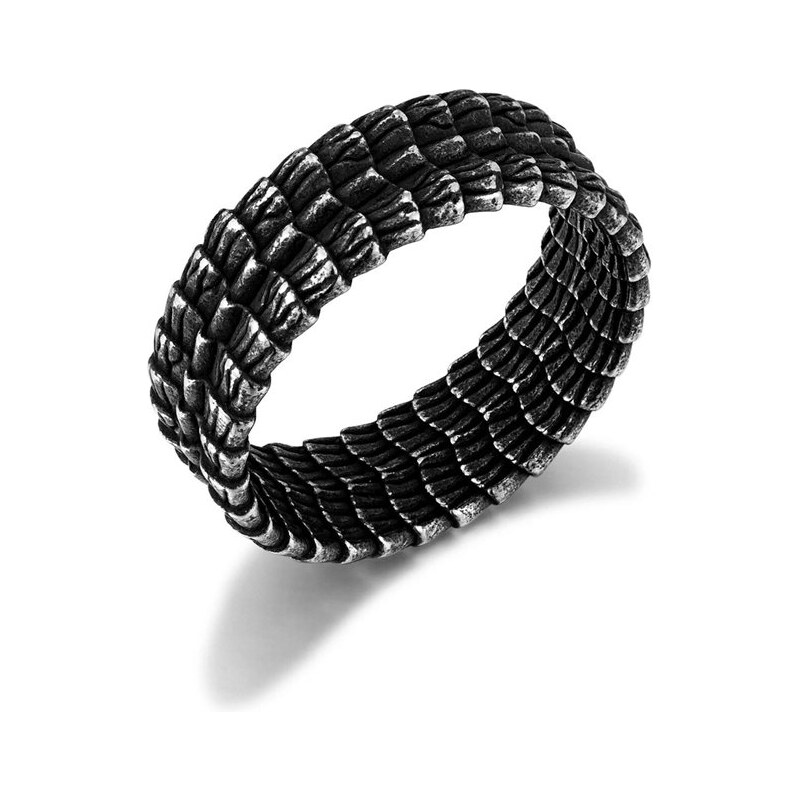 Impress Jewelry Prsteň z chirurgickej ocele Dračia koža 66062776