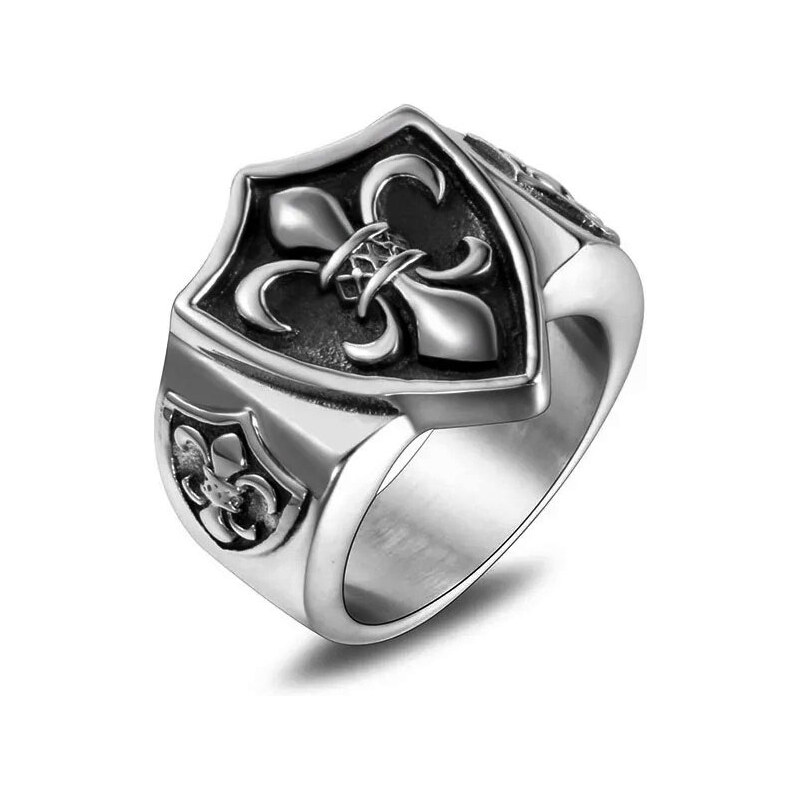 Impress Jewelry Prsteň z chirurgickej ocele Templársky štít 66062781