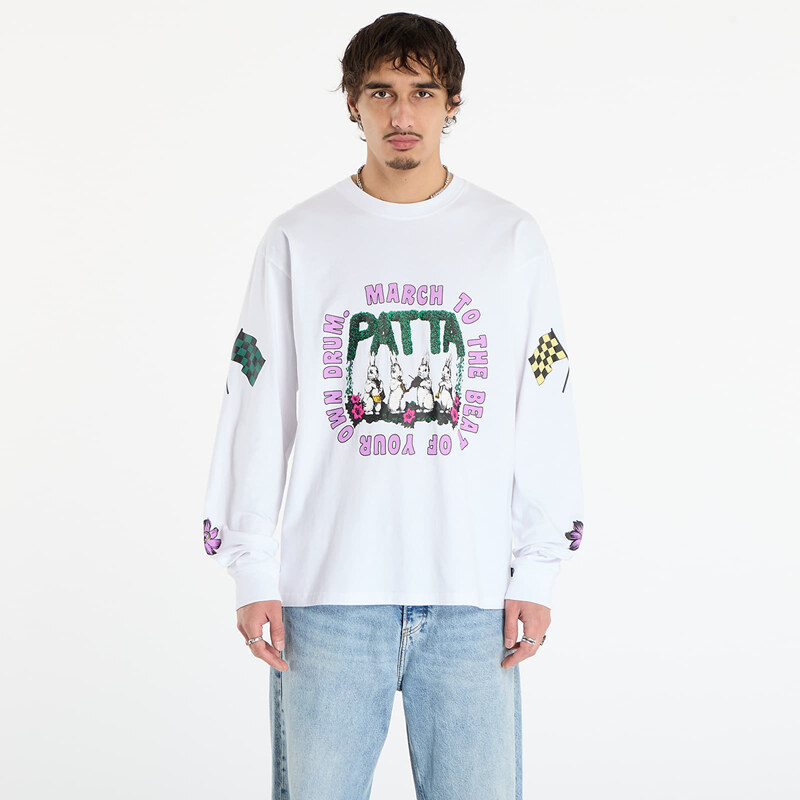 Tričko Patta Own Your Own Mind Long Sleeve T-Shirt UNISEX White M 66063180