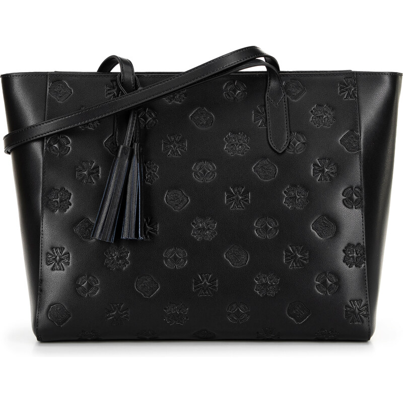 Wittchen Dámska shopperka z kože so vzorom čierno-strieborná 100-4E 66066377