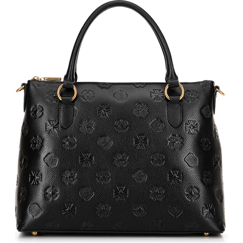 Wittchen Kožená shopperka so vzorom čierno-zlatá 100-4E-624-1G 66066388