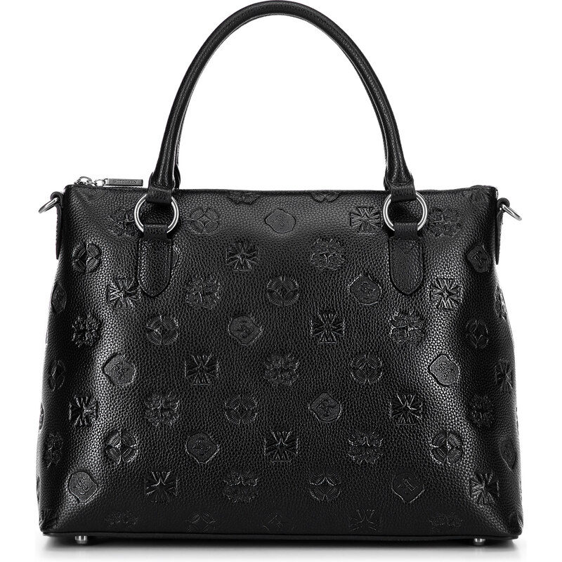 Wittchen Kožená shopperka so vzorom čierno-strieborná 100-4E-624-1S 66066389