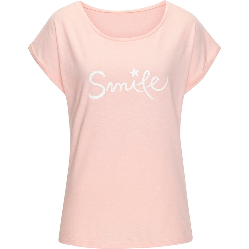 BEACH TIME Tričko broskyňová / biela 66068662