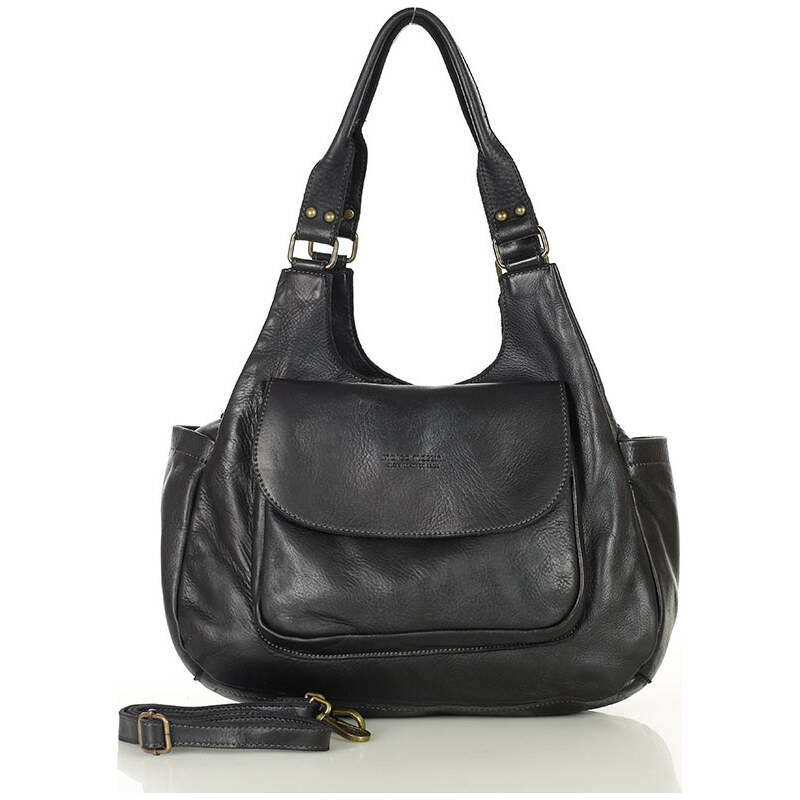 MARCO MAZZINI čierna kožená retro kabelka (v154d) 25751063