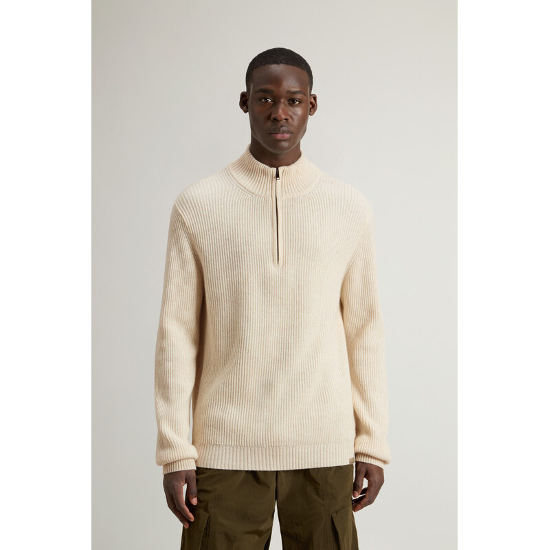 SVETER WOOLRICH WOOL CASH RIBBED HALF-ZIP 66067711