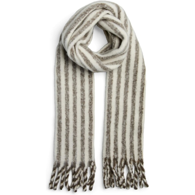 PIECES Šál PCMADICKEN tmavohnedá / biela 66068985