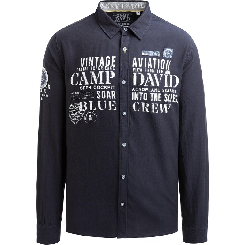 CAMP DAVID Košeľa námornícka modrá / biela 66069098