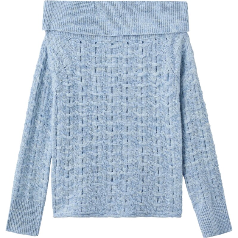 MANGO TEEN Sveter Wavy svetlomodrá 66069367