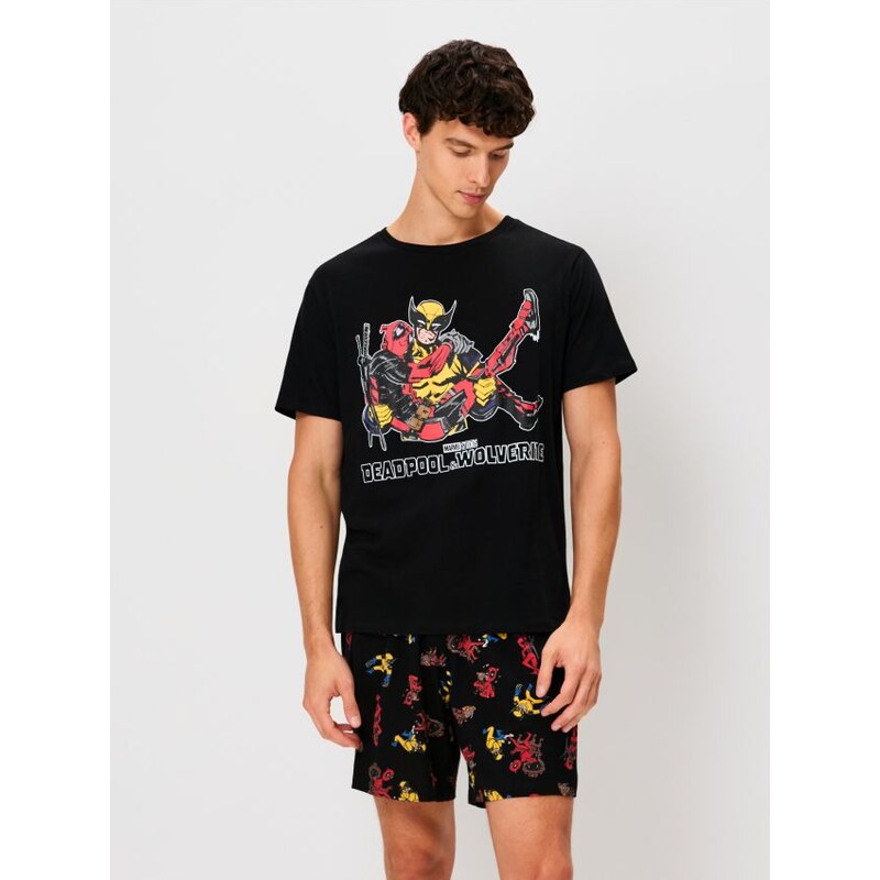 Sinsay - Bavlnená dvojdielna pyžama s potlačou Deadpool & Wolverine - 66068004
