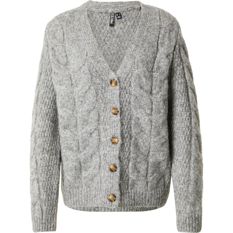 PIECES Kardigán PCNINA sivá melírovaná 66076112