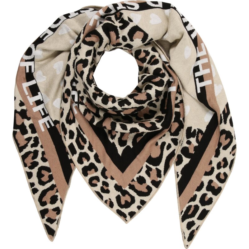 Zwillingsherz Šatka nebielená / mokka / čierna / biela 66069629