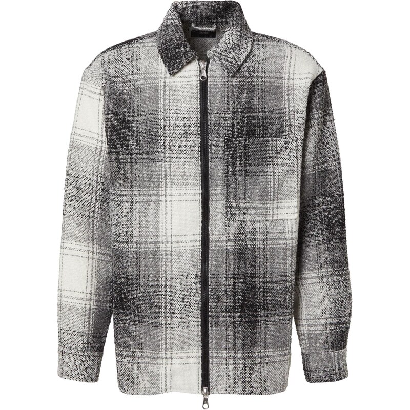 JACK & JONES Prechodná bunda sivá melírovaná / čierna / biela 66069617