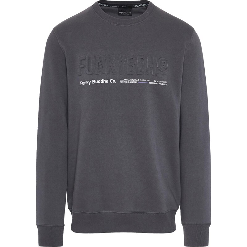 Funky Buddha Mikina tmavosivá / biela 66069596