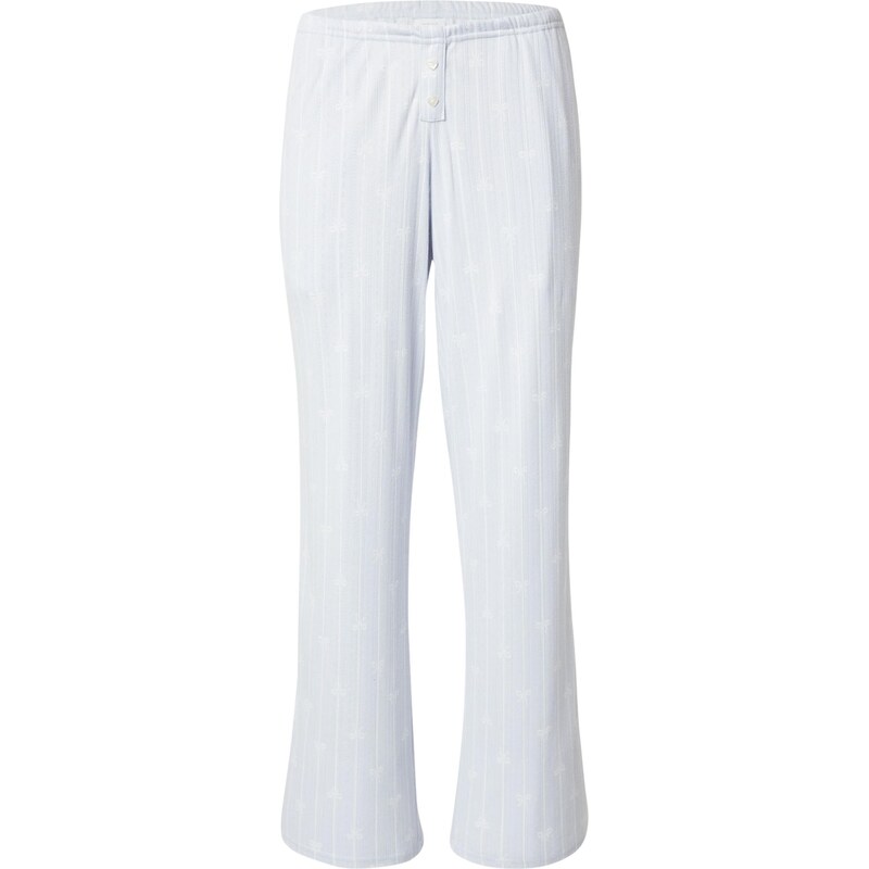 HOLLISTER Pyžamové nohavice pastelovo modrá / biela 66069783