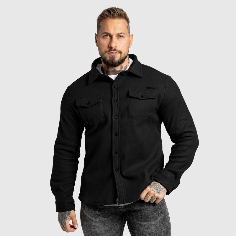 Pánska plstená košela Iron Aesthetics Felted, čierna 66021476