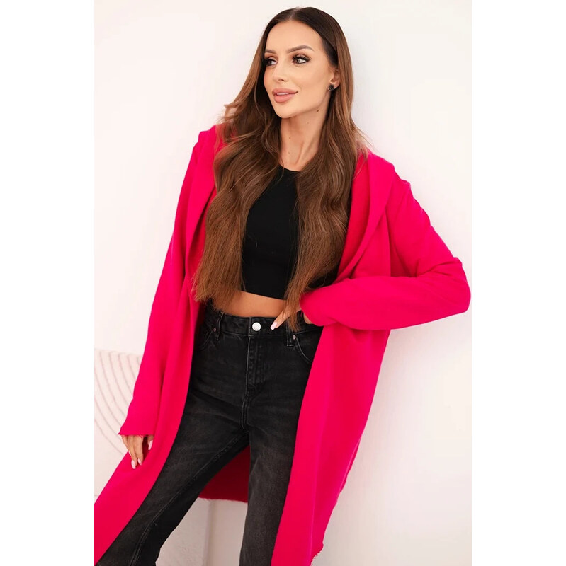 K-Fashion Dámska bavlnená bunda s kapucňou a predĺženou prednou časťou 66087251