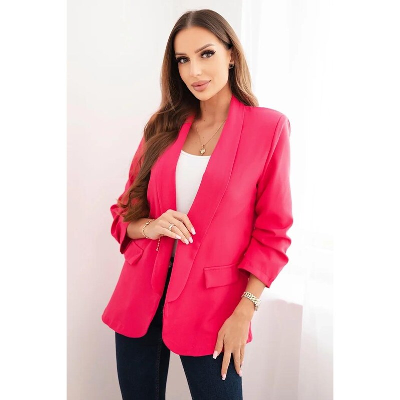 MladaModa Elegantné sako s nariasenými rukávmi, bez zapínania model 66073559