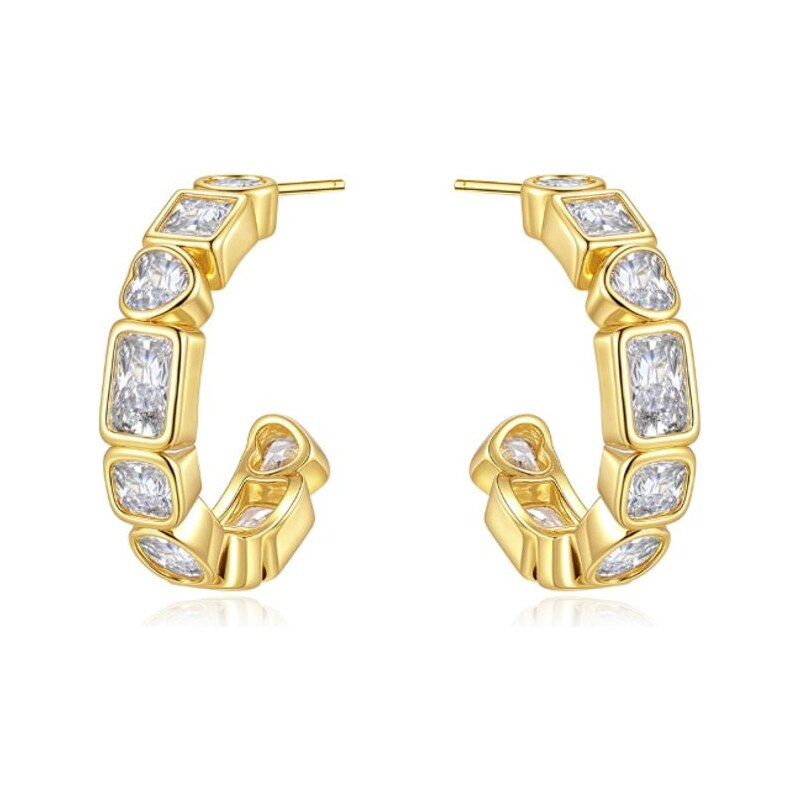 SWAROVSKI Elements Swarovski e. dámske náušnice zlaté polkruhy Crystal 66074091