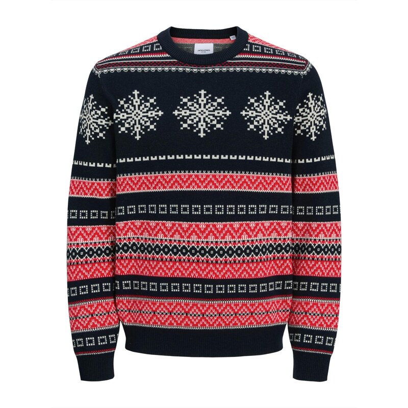 JACK & JONES Sveter MAS NOEL tmavomodrá / zmiešané farby 66074686