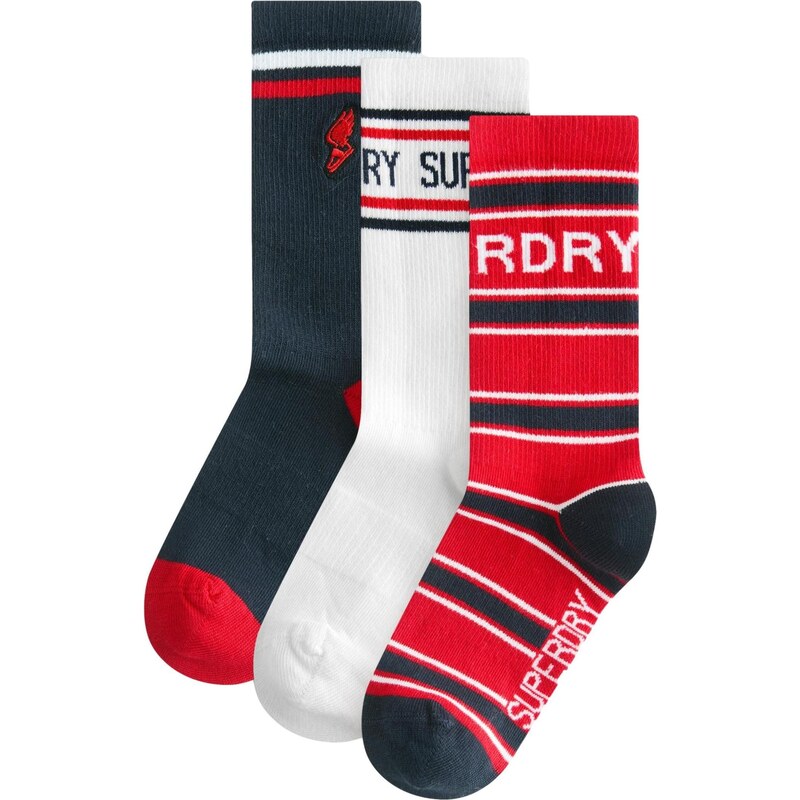 Superdry & Co Ponožky tmavomodrá / jasne červená / biela 66074732