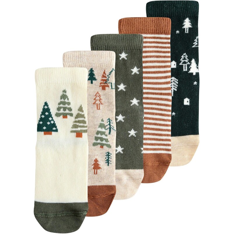 Next Ponožky nebielená / námornícka modrá / hnedá / jedľová 66074775