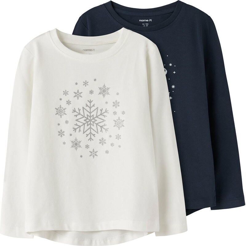 NAME IT Tričko NMFViparty tmavomodrá / biela 66075494