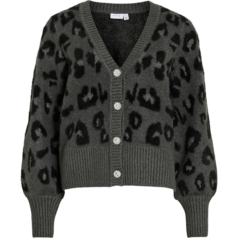 VILA Kardigán VILao antracitová / čierna / strieborná 66076090