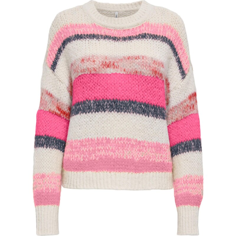 ONLY Sveter ONLALYSSA béžová / námornícka modrá / tmavosivá / ružová 66076174